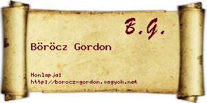 Böröcz Gordon névjegykártya